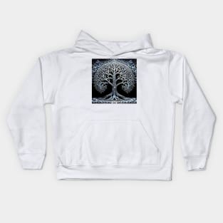 [AI Art] Magical Tree of Life, Optical Art Style Kids Hoodie